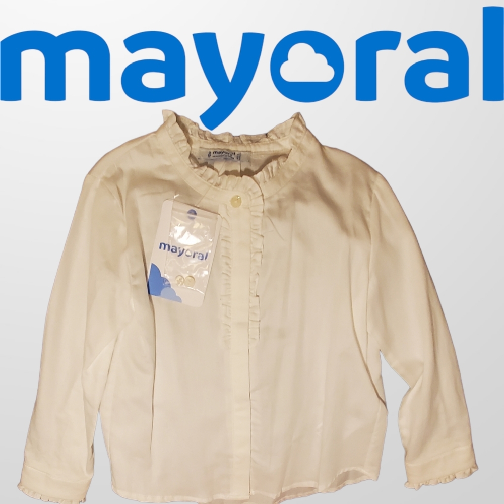 NWT Mayoral Girl's Poplin Long Sleeve Blouse - Picture 1 of 4